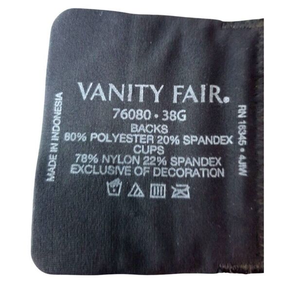 Vanity Fair Womens 38G Black Underwire Minimizer Bra Back Smoothing Lace 76080 - Picture 7 of 7